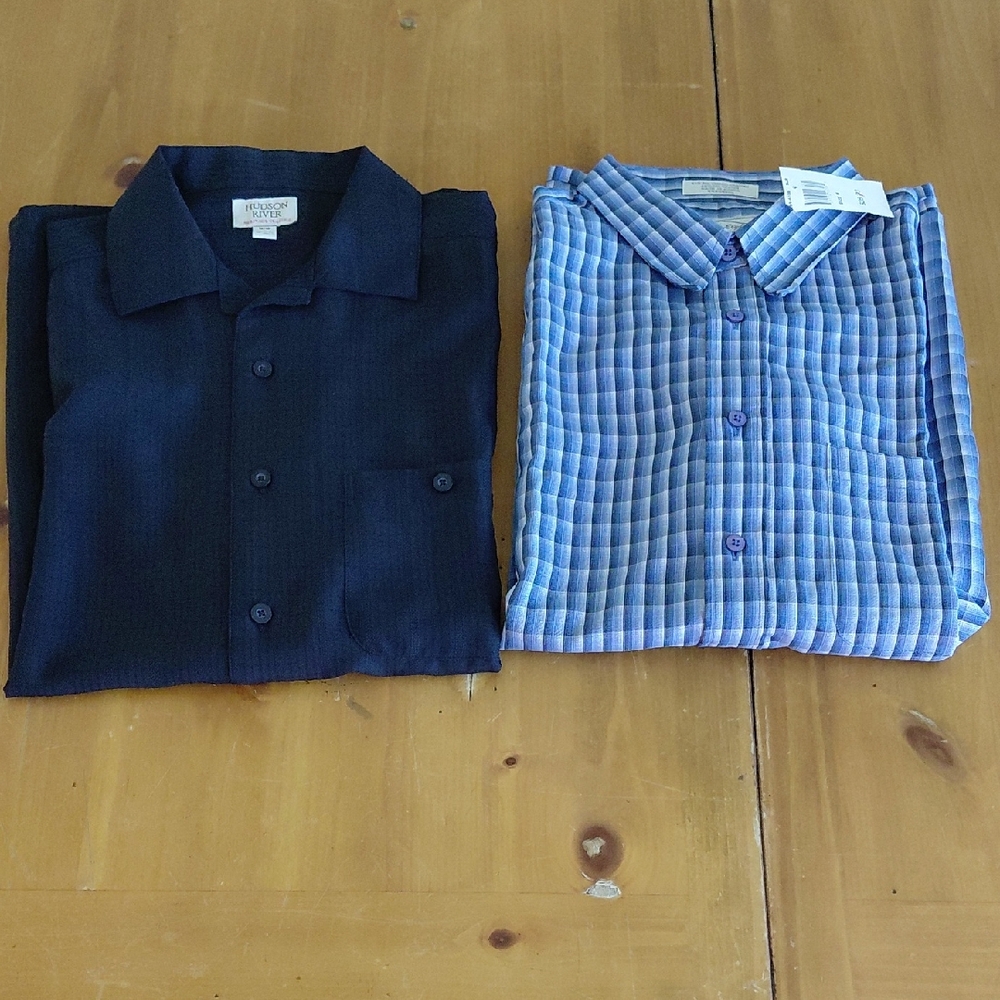 Vtg Y2K Mens Button Down Short Sleeve Shirt Lot Medium